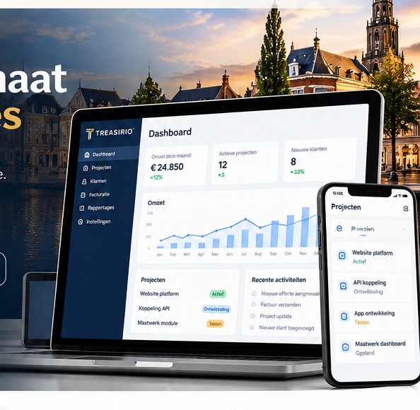 Treasirio software dashboard en mobiele applicatie